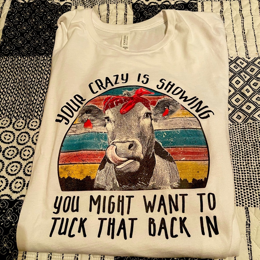 Funny tshirt.  Long roomy and soft